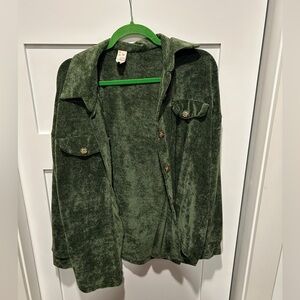 Green Women's Button Up Sweater